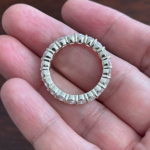 Cubic zirconia silver plated eternal band ring - Picture 4 of 8